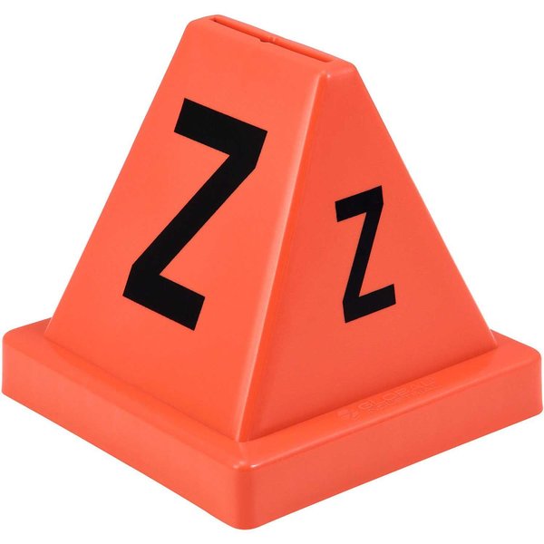 Global Industrial Lettered Cones, A-Z, 4-1/2L x 4-1/2W x 4-3/8H, Red 412596